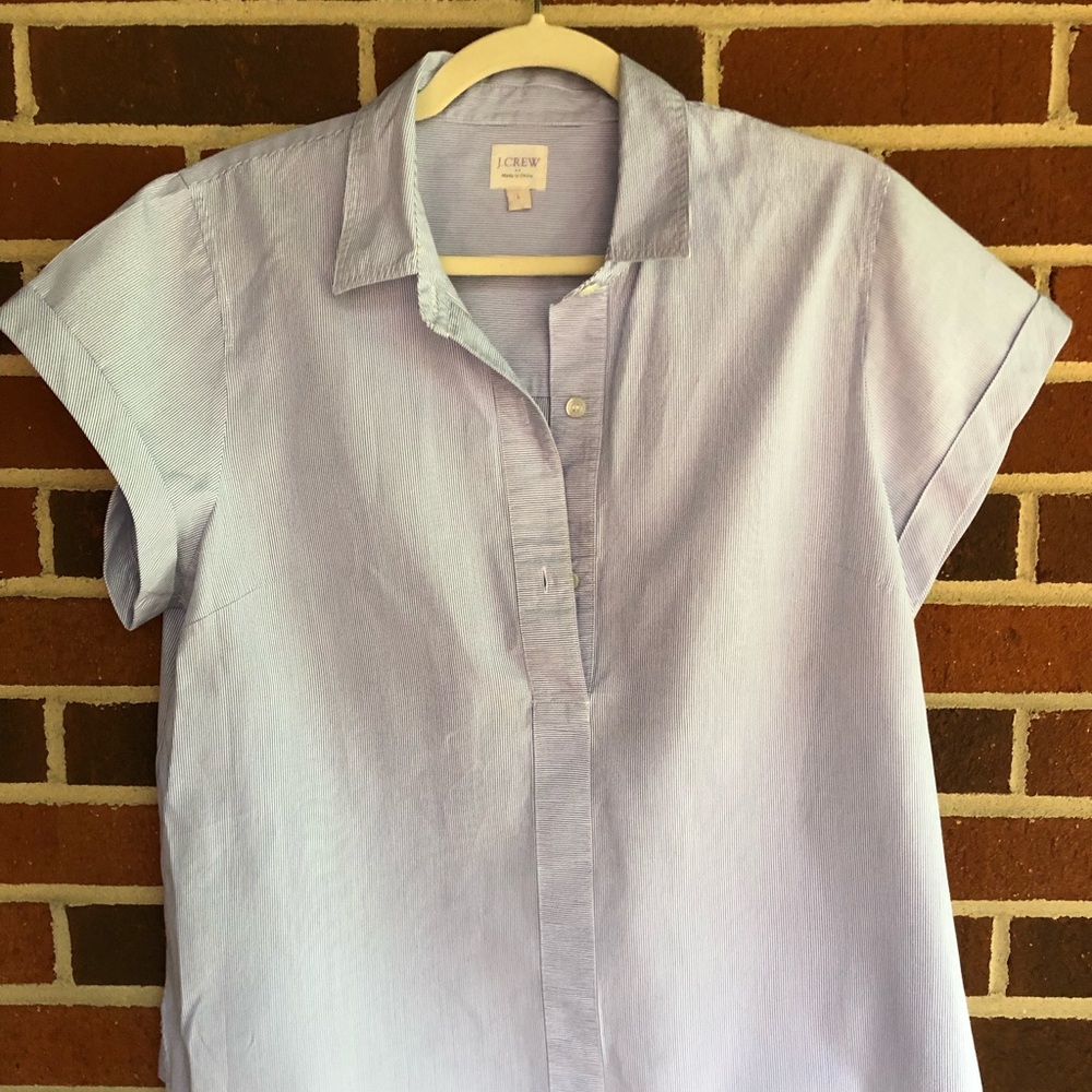 J. Crew half button collared shirt